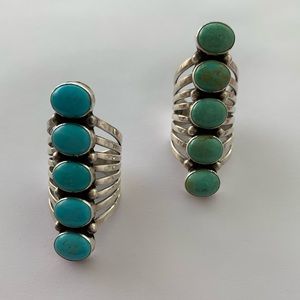 Gorgeous Native American navajo 5 stone turquoise Ring by Thomas Yazzie